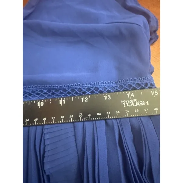 Lulus Never a Dull Moment Royal Blue Tie-Strap Pleated Midi Dress SIZE L - Image 9