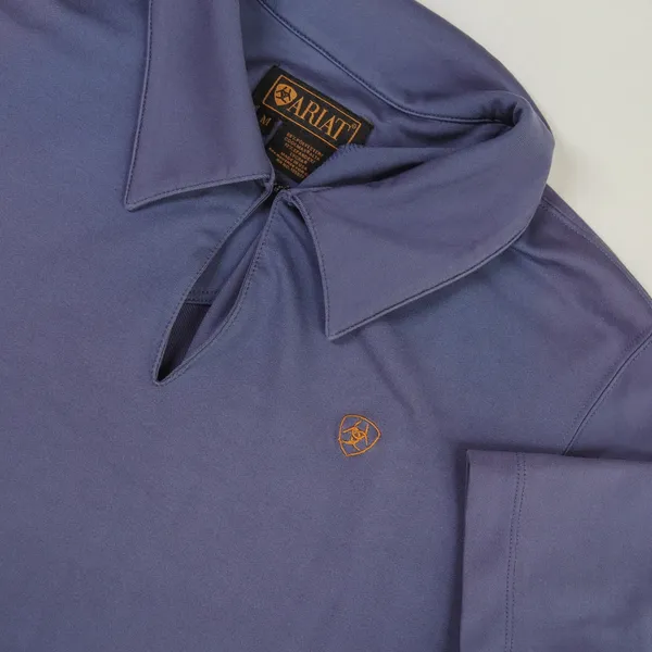 Ariat Polo Shirt Women Medium Blue Short Sleeve Coolmax Stretch Equestrian‎ Top - Image 3