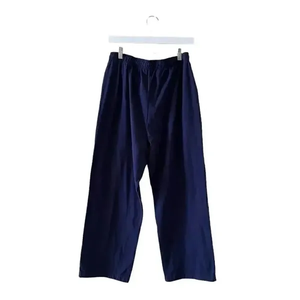 Karen Scott Sport Navy High Rise Wide Leg Pull On Lounge Athleisure Pants SZ L - Image 9
