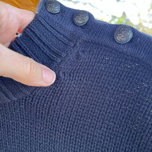 Lauren Ralph Lauren Women's Vintage Navy Pullover Sweater Size M - Image 6