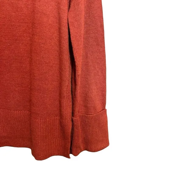 Talbots Tunic Sweater Womens Medium Orange Turtleneck Stretch Pullover - Image 5