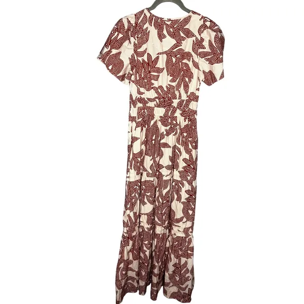 Anthropologie Somerset Maxi Dress Size XS Neutral Floral Dot Brown Cotton - Image 6