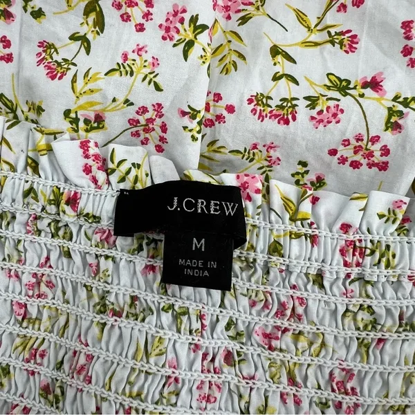 J.‎ Crew Short-Sleeve Smocked Dress in Meadow Floral Size Medium - Image 6