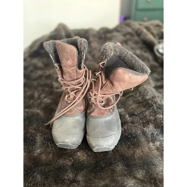 Sorel Thinsulate Women's Size 8.5 Brown Suede Fleece Lining Snow Boots - Image 2