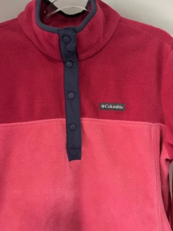 Columbia XL Women’s Dark Pink Light Pink Colorblock Fleece 1/2 Snap Pullover - Image 4
