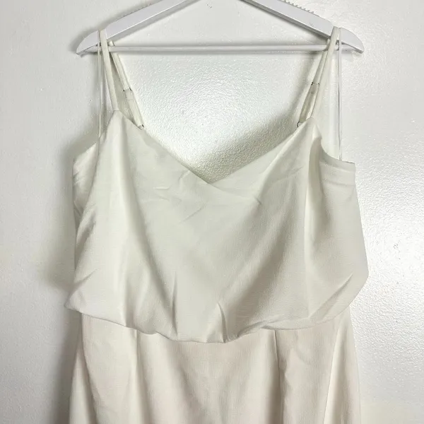 DRESS THE POPULATION Alondra Blouson Sheath Dress in Off-White Size XX-Large - Image 4