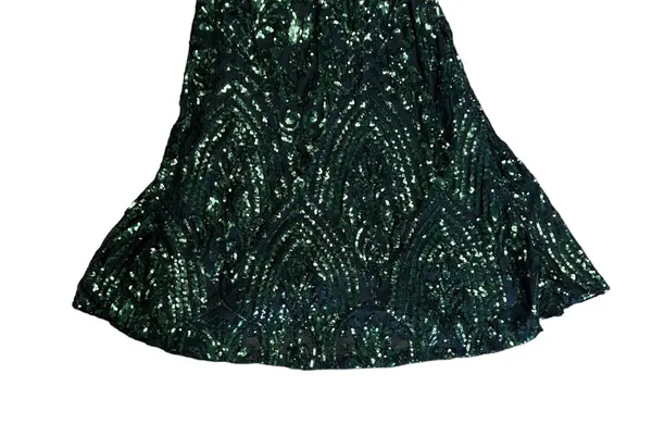 Viviana Formal Sequin Mermaid Dress black and green size small - Image 10