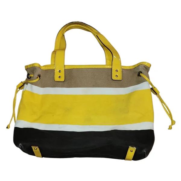 Kate Spade New York Eddie Canvas Exterior Patent Trim Striped‎ Tote Shoulder Bag - Image 2