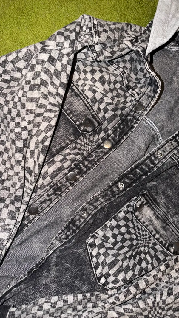 Checkered denim jacket Black Size M - Image 2