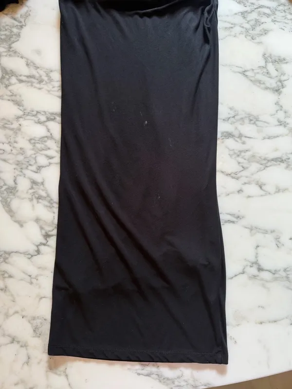 NWOT Good American V-Neck Bodycon Midi Black Dress 0 (US 0-2) SUPERGLUE FLAW - Image 10