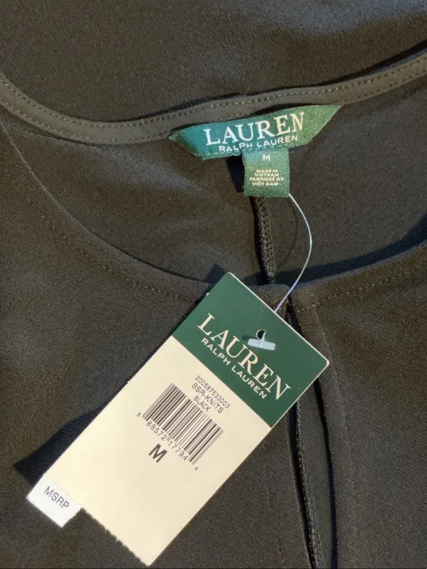 Lauren Ralph Lauren Black Long Sleeve Keyhole Tunic Dress - Image 4