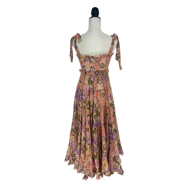 Zimmermann Violet Tiered Floral Midi‎ Sun Dress Smocked Size 1 US M - Image 14