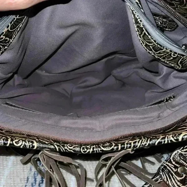 Western Shoulder Bag with Fringe Brown - Image 6