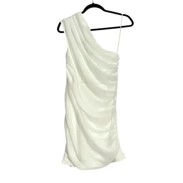 NWT Abercrombie & Fitch One-Shoulder Mini Chiffon Mini Dress SMALL - Image 4