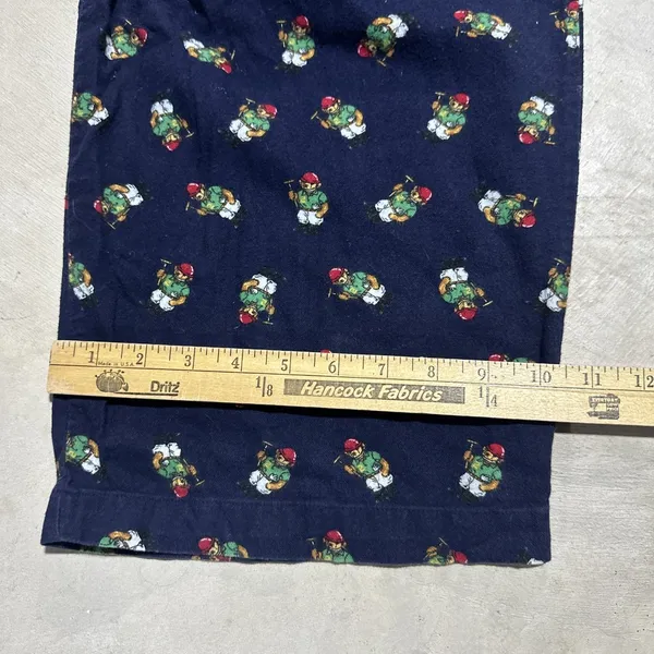 VTG Men's POLO by RALPH LAUREN SZ XL POLO BEAR AOP COTTON LOUNGE PAJAMA PANTS - Image 7
