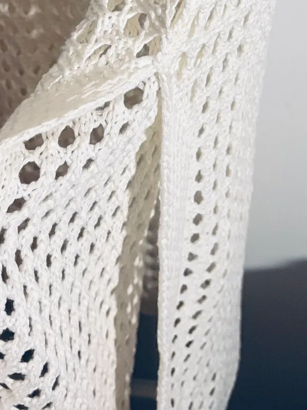 Shade&Shore Women's M Crochet Cover Up Midi Dress White, Boho, Cottage, Summer - Image 9