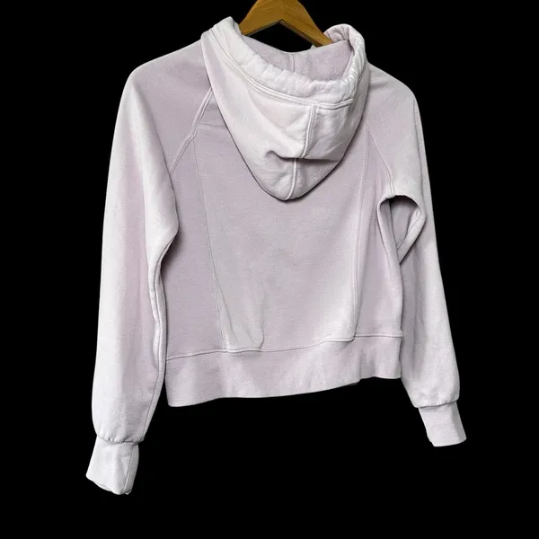 Daily Practice by‎ Anthropologie Hoodie XS Lilac Pink Cropped Sweatshirt Cozy - Image 5
