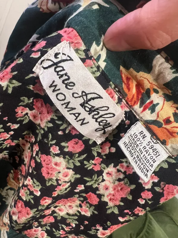 Vintage Women Floral Patchwork Blouse m Size L - Image 11