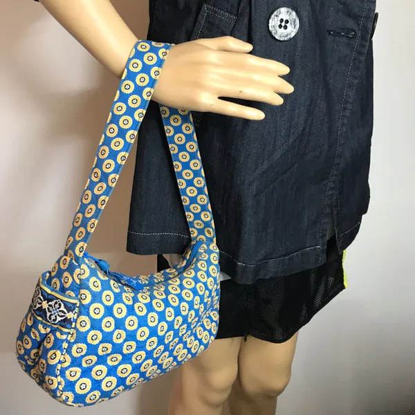 Vera Bradley Blue Tan Nylon Small Handbag - Image 5