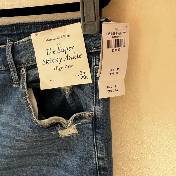 Abercrombie & Fitch NWT Women’s Super‎ Skinny Ankle High Rise Jeans Size 20 Long - Image 5