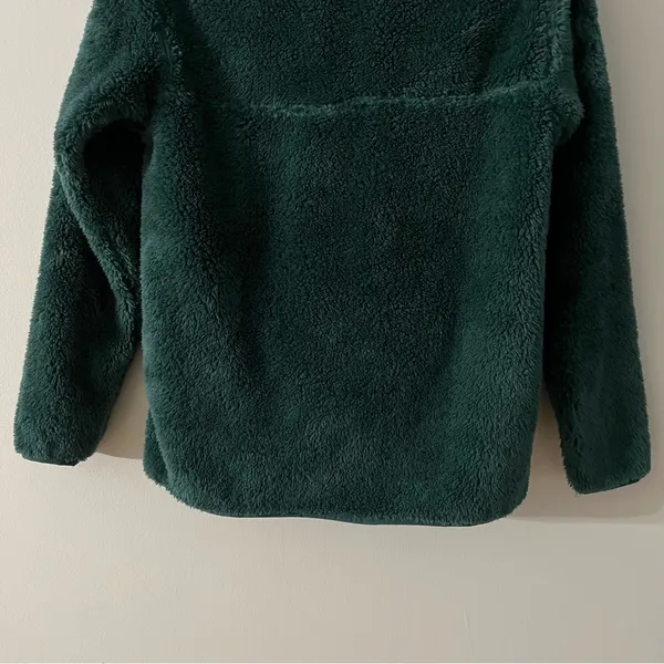 Woman's Eddie Bauer Plush Fleece 1/4 Snap Teal Pullover Size XS - Image 8