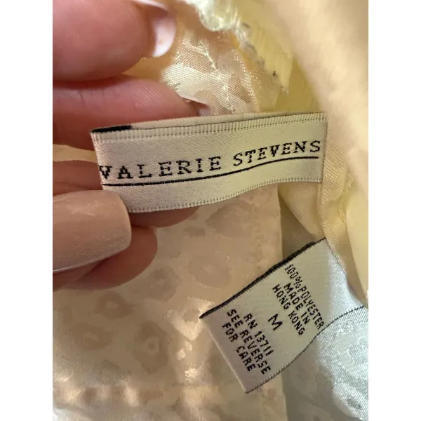 Vintage Y2K Valerie Stevens Satin‎ Jacquard Cami Leopard Button Tank Medium - Image 4