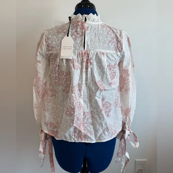 English Factory Eyelit Floral Top - Image 4