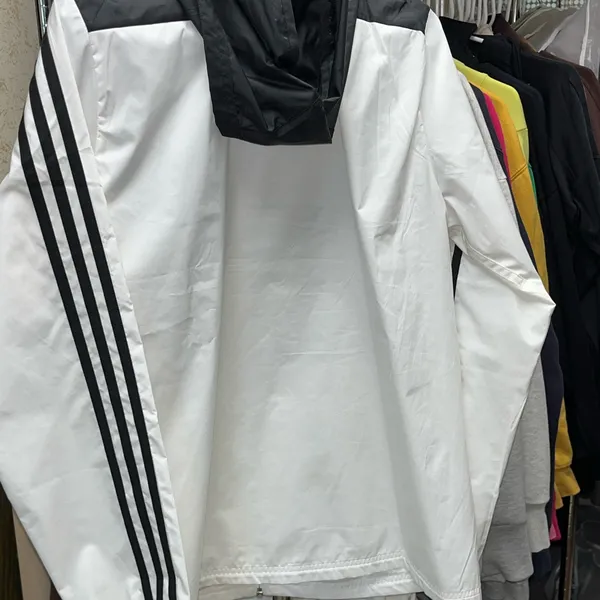 Adidas black and white windbreaker jacket. US MEDIUM - Image 2