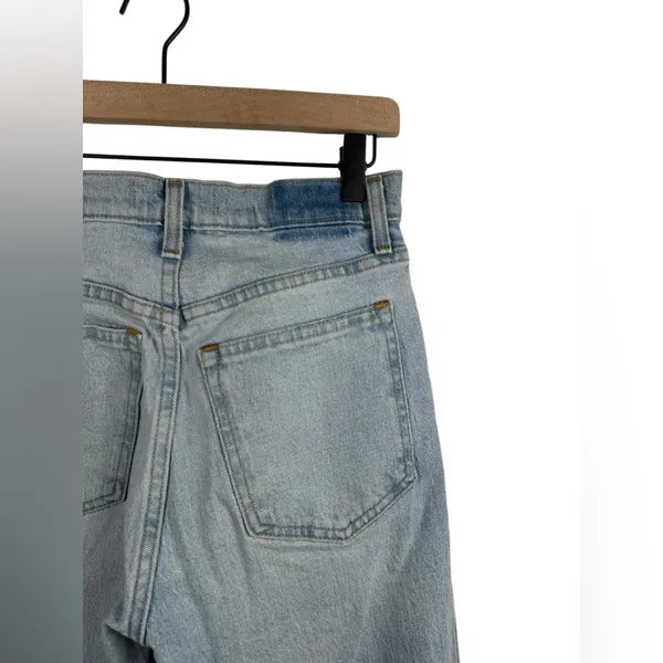 Abercrombie 90s Straight Ultra High Rise Distressed Jeans 26 short 2S Light Wash - Image 7