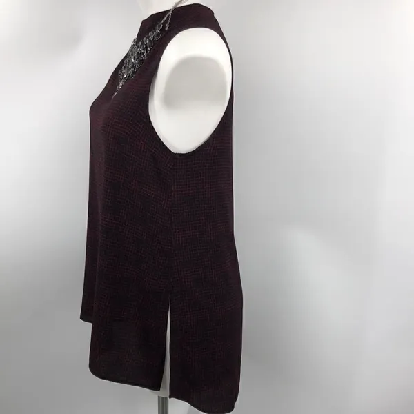 Topshop sleeveless maroon black size 6 tunic - Image 3