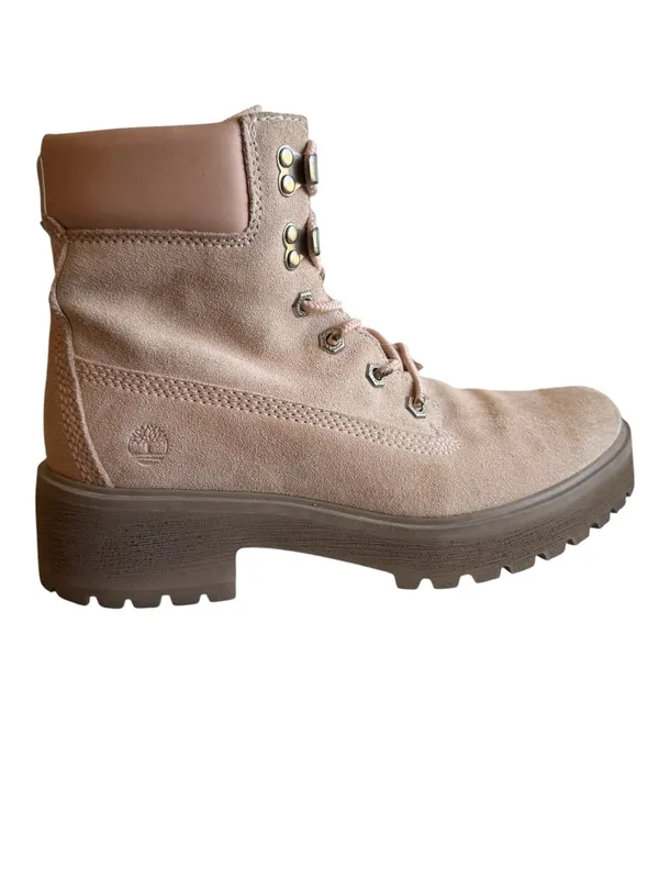 Timberland Waterproof Suede Lace Up Combat Boots Blush Pink Women’s US 8 EU 39 - Image 2