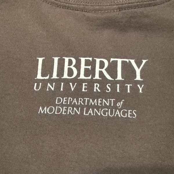 Gildan Dark Gray Liberty University Languages T-Shirt - Image 5