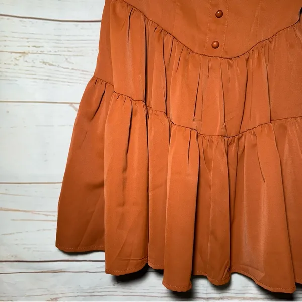Cider • Mini Dress • Brown/Orange • Medium • Tiered - Image 6