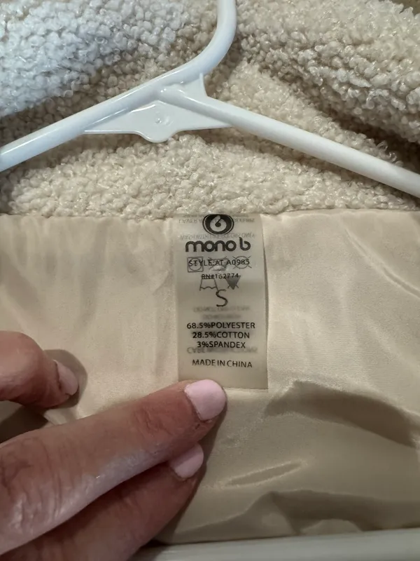 Super Soft Ivory Fleece Style Jacket By Mono B - Image 4