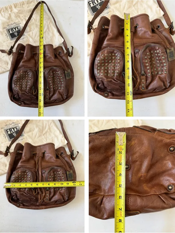 FRYE “BROOKE” BROWN LEATHER SHOULDER BAG WITH DUST BAG - Image 8