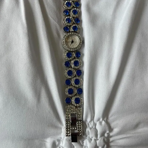 Silver And Blue Suzanna Somers Rhinestone‎ Watch - Image 6