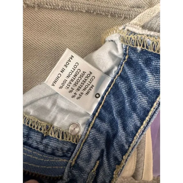 Austin Landing Women’s Size 0 Wide Leg Athletic Jeans Blue Gray Stripe Denim - Image 3
