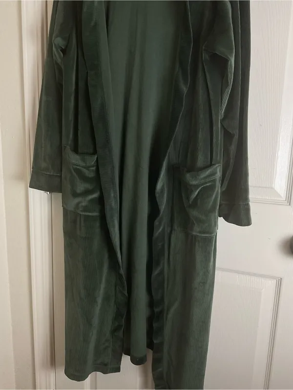 Sofia Intimates Sofia Vergara Corduroy Fleece Robe Wide Leg Pants Lounge Set M - Image 4