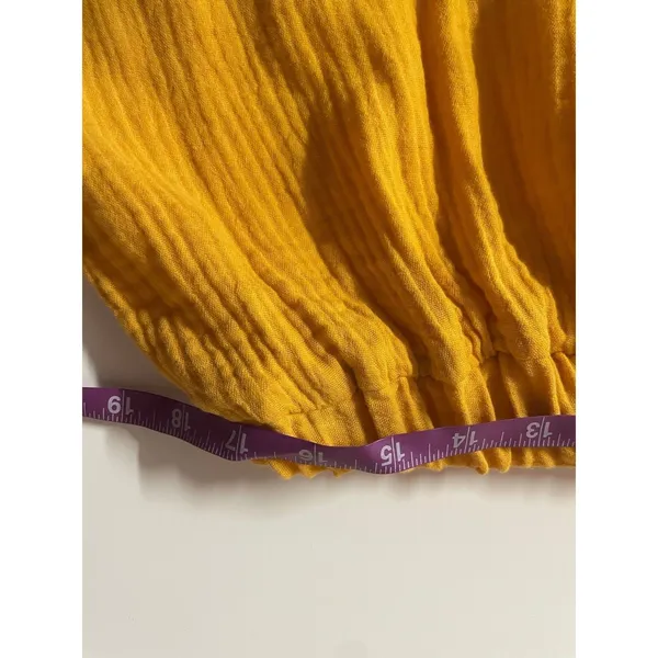 SHEIN Curve Mustard Yellow Gauzy Summer Shorts Size 2XL - Image 5