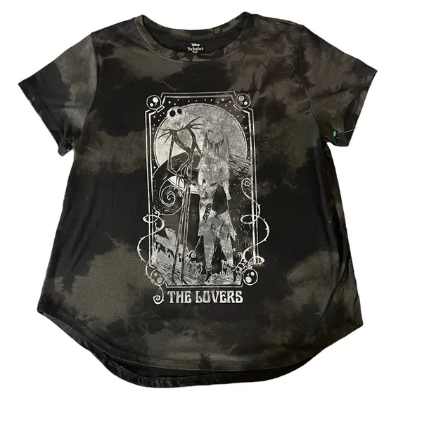 Disney Nightmare Before Christmas T-Shirt‎ Womens 3XL Black Jack & Sally - Image 2