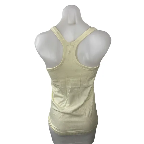 Lululemon Womens Cream Scoop Neck Sleeveless Yoga Athletic Activewear Tank Top 8 - Image 4
