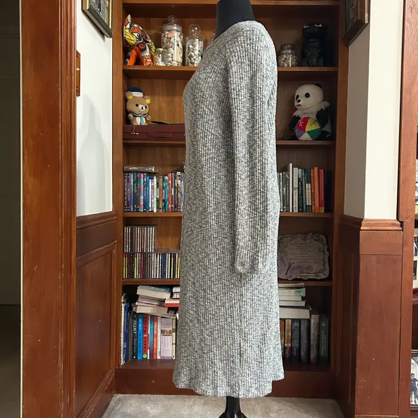‘A Play Dress’ Midi Sweater Ribbed Long Sleeve Dress - Image 3