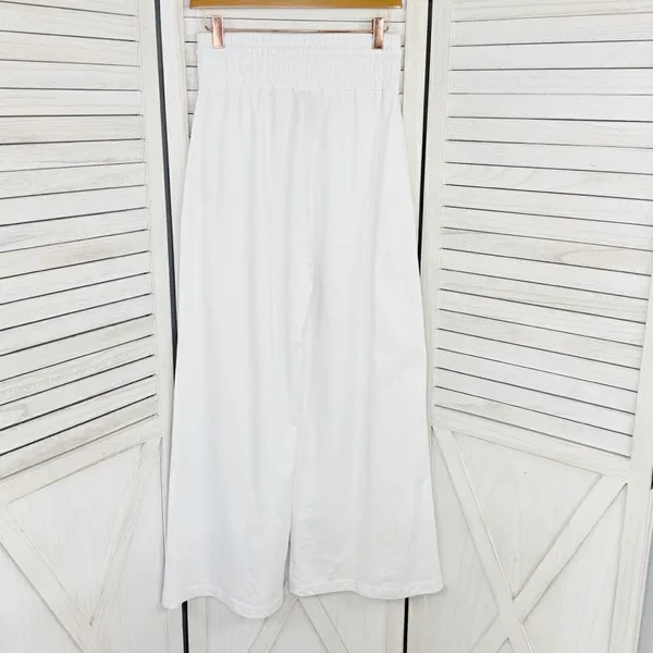 ASOS Collusion 90s Dad Wide Leg Jogger Pants White‎ 6 High Waist Front Seam - Image 3
