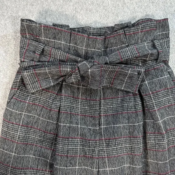 DO + BE Paperbag Waist Trouser Pants Size Small Plaid Straight Leg High Waist - Image 2