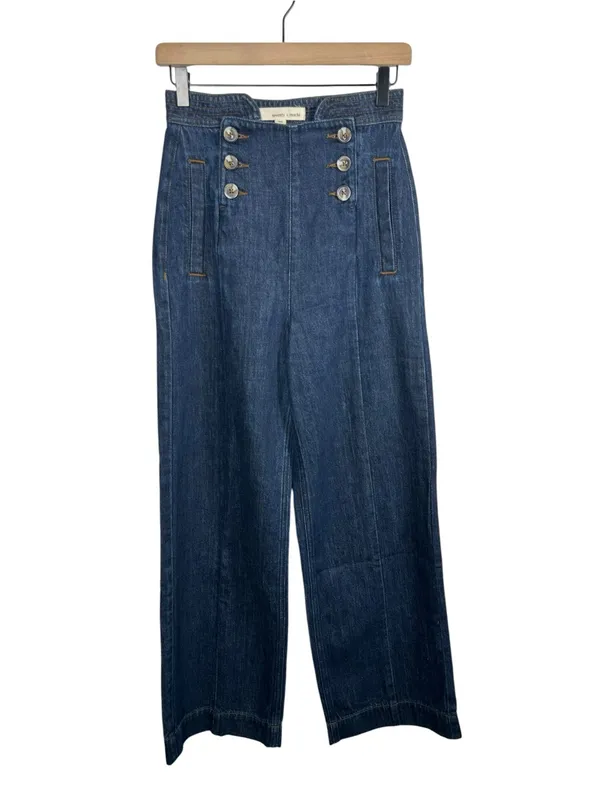 Seventy +‎ Mochi Marie Sailor Jeans 25 High Rise Wide Leg Button Front - Image 3