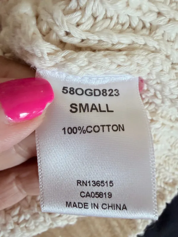 One Grey Day Revolve Oversized Knit Sweater Size Small Cream Cozy Chic NWT - Image 4