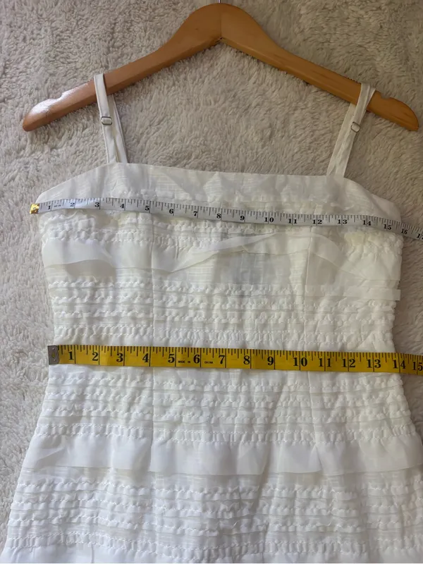Lulus Emele White Textured Tiered Mini Dress Size Small NWT Sleeveless Feminine - Image 7