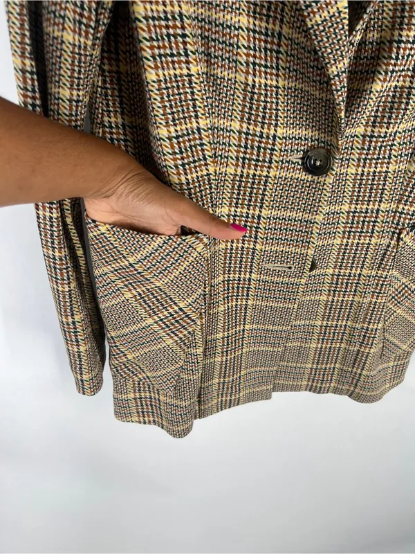 Cabi Pastime Plaid Jacket Blazer Style #3548 Brown Multi Size 4 - Image 6