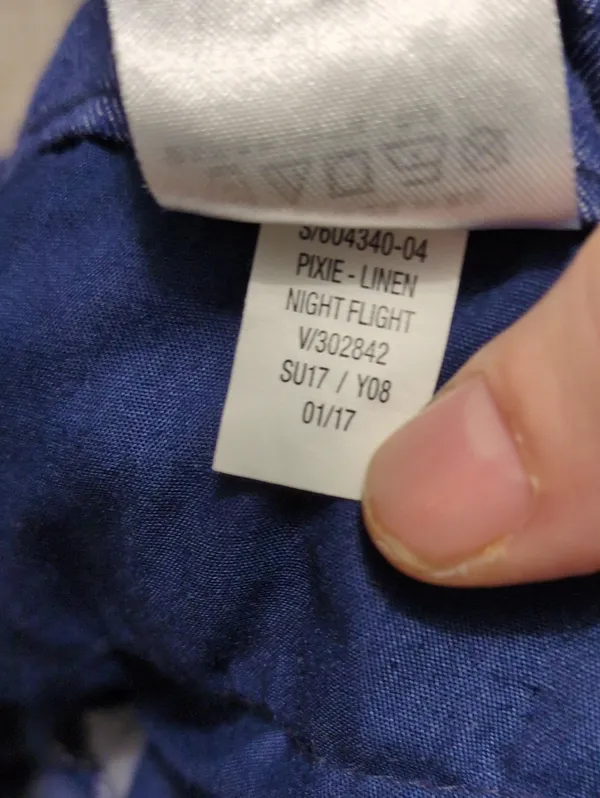 Old Navy Mid Rise Pixie Linen Night Flight Denim Trousers Size 12 - Image 4