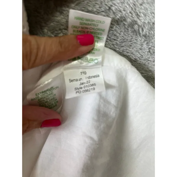Lilly Pulitzer Emie Dress White‎ Eyelet Babydoll Fit Flare Cottagecore Size 10 - Image 10